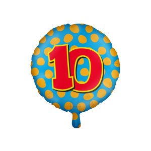10th Birthday Colourful Patterns Foil Balloon - 46cm