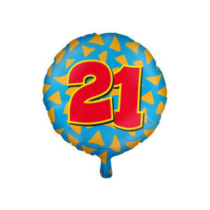 21st Birthday Colourful Patterns Foil Balloon - 46cm