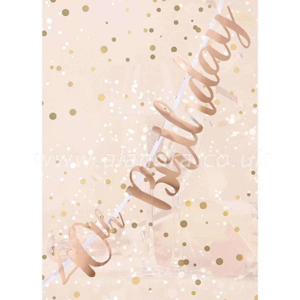 40th Birthday Metallic Rose Gold Letter Banner - 1.8m