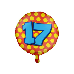 17th Birthday Colourful Patterns Foil Balloon - 46cm
