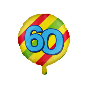 60th Birthday Colourful Patterns Foil Balloon - 46cm