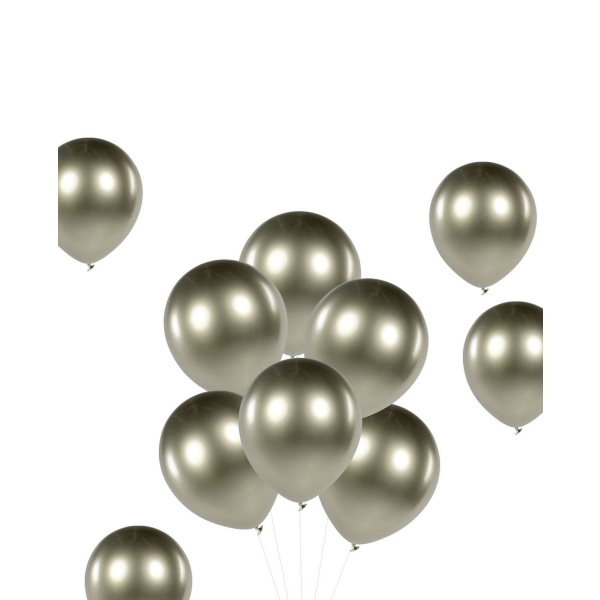 50 x Champagne Gold Deluxe Metallic Party Balloons - 33cm