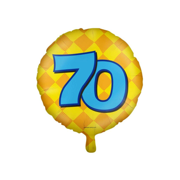 70th Birthday Colourful Patterns Foil Balloon - 46cm