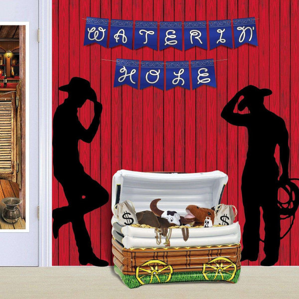 2 x Wild West Cowboy Silhouette Cutout Decorations - 93cm