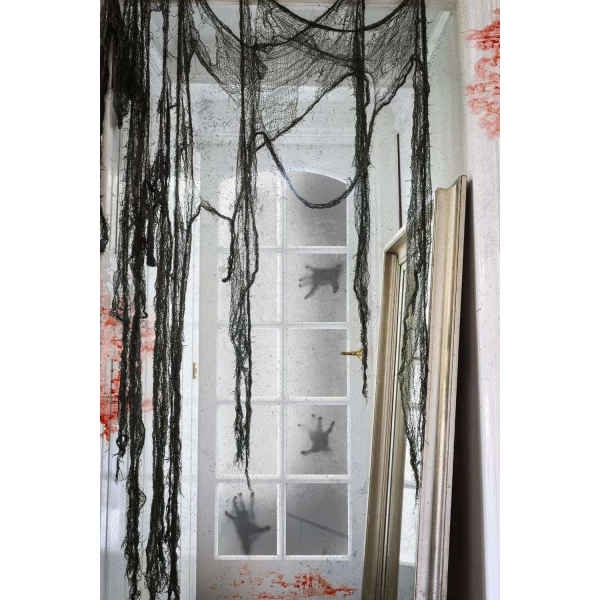 4 x Green Creepy Halloween Tattered Cloth - 3m x 35cm