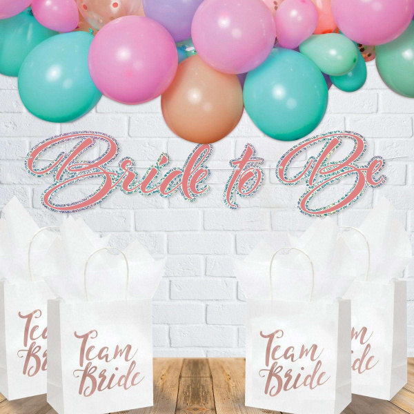 Hen Party "Bride to Be" Glitter Rose Gold Letter Banner - 80cm x 15cm