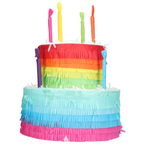Rainbow Birthday Cake Pinata - 25cm