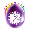8 x 12th Birthday Colourful Deluxe Party Balloons - 30cm