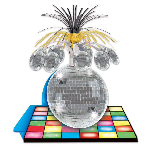 70's Disco Floor & Disco Ball Table Decoration - 33cm