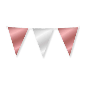 Rose Gold & Silver Metallic Foil Party Bunting - 10m