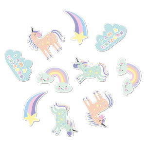 45 x XL Cartoon Unicorns & Rainbows Table Confetti