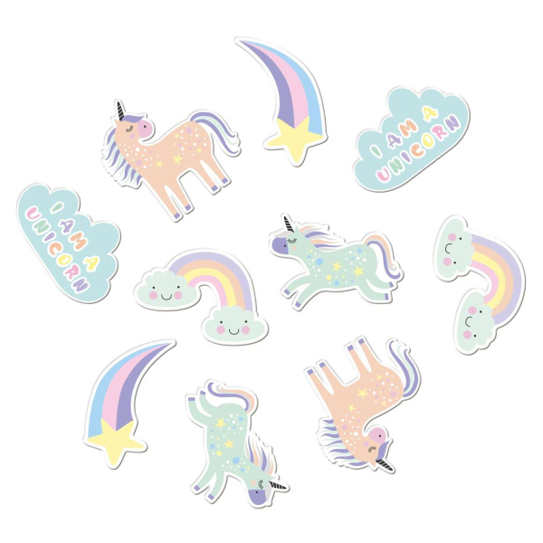 45 x XL Cartoon Unicorns & Rainbows Table Confetti