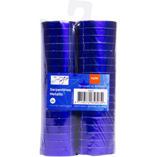 32 x Blue Metallic Paper streamers