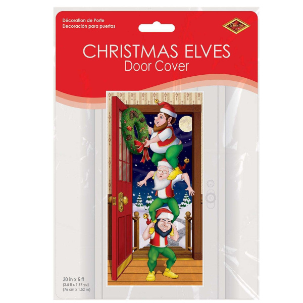 Christmas Elves Festive Door Cover - 1.5m x 75cm