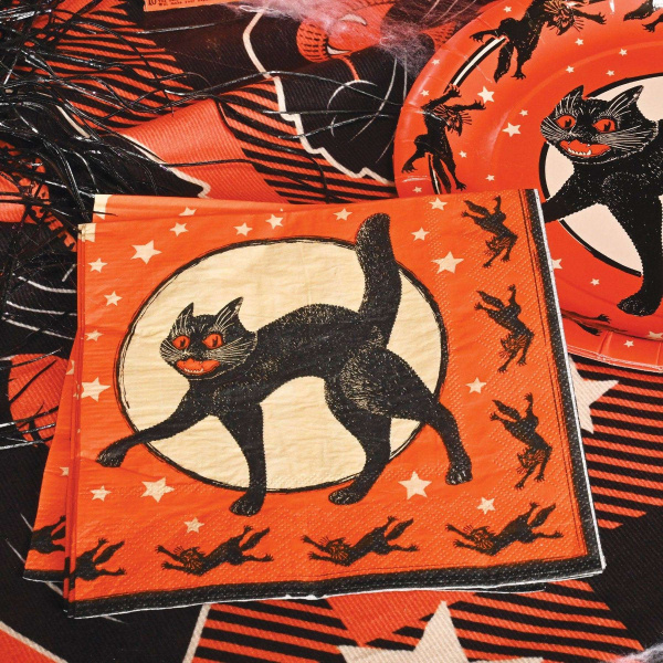 16 x Vintage Halloween Party Napkins - 33cm