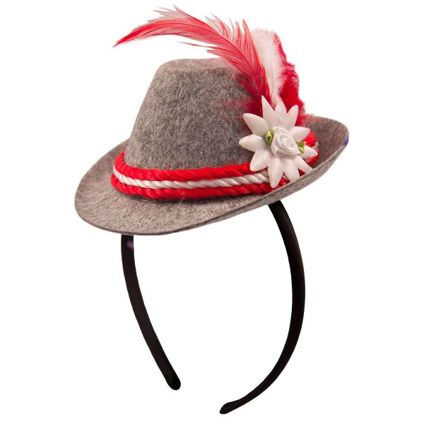 Red Oktoberfest Trilby Mini Headband Hat