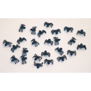 25 x Black Spider Table Decorations - 20mm