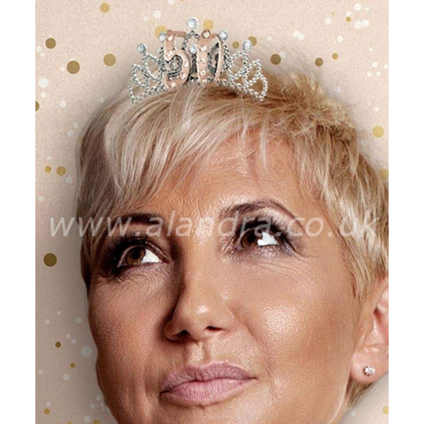 50th Birthday Silver & Rose Gold Tiara