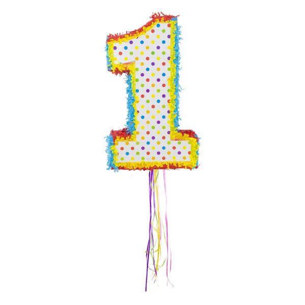 Colourful Number 1 Pinata - 49cm