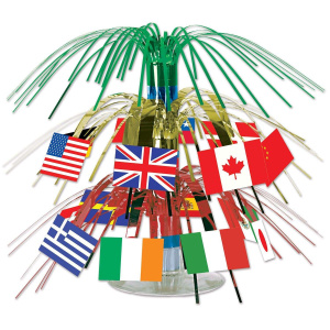 World Flags Cascade Table Decoration - 19cm