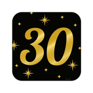 30th Birthday Black & Gold Cutout Sign - 50cm