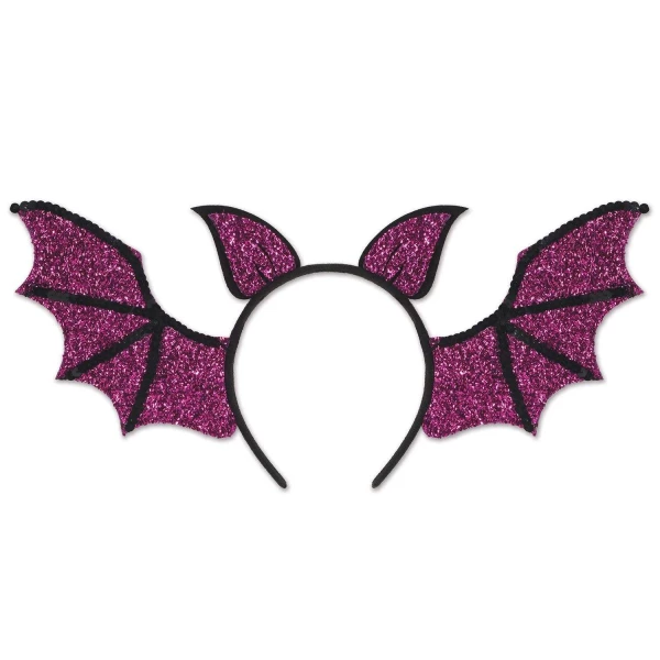 Purple Glitter Bat Wings Headband
