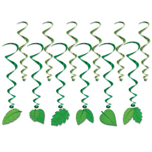 12 x Tropical Leaves Hanging Whirls - 44cm - 81cm