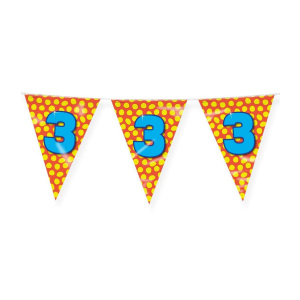 3rd Birthday Colourful Party Bunting - 10m