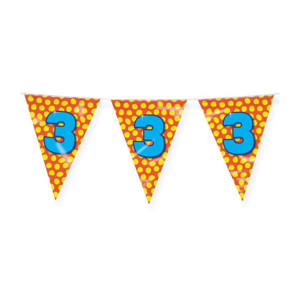 3rd Birthday Colourful Party Bunting - 10m