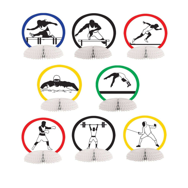 8 x Summer Sports Mini Table Decorations - 11cm