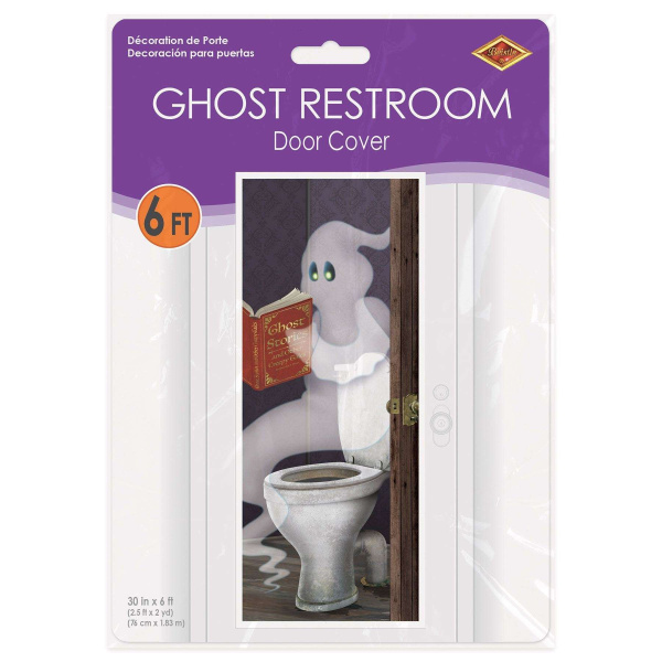 Ghost Halloween Toilet Door Cover - 1.8m x 75cm