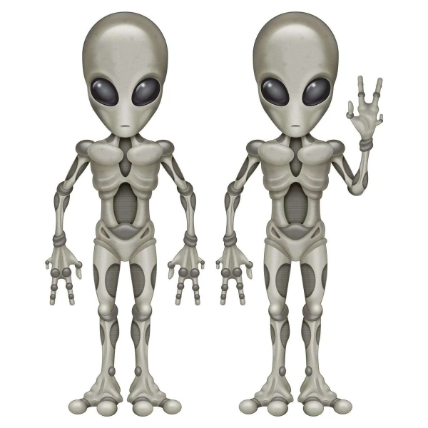 8 x Alien Beings Cutout Decorations - 31cm x 14cm