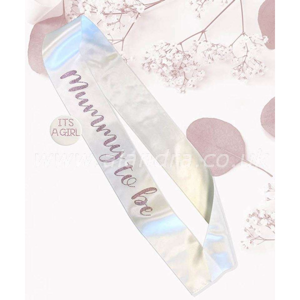 Baby Shower "It's a Girl" Sash & Badge Set