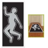 Crime Scene Body Silhouette Outline Floor Decoration - 1.5m x 75cm