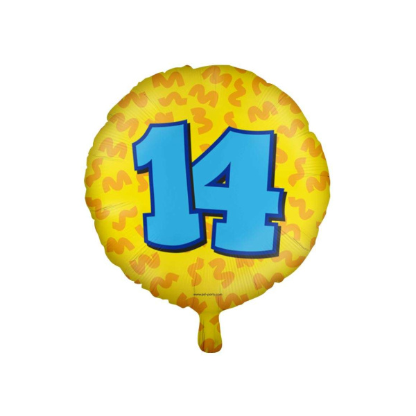 14th Birthday Colourful Patterns Foil Balloon - 46cm