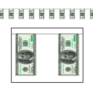 US $100 Dollar Bills Banner - 3.6m x 25cm