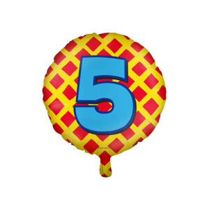 5th Birthday Colourful Patterns Foil Balloon - 46cm