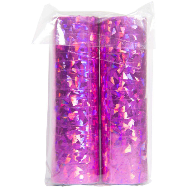 32 x Hot Pink Holographic Paper streamers