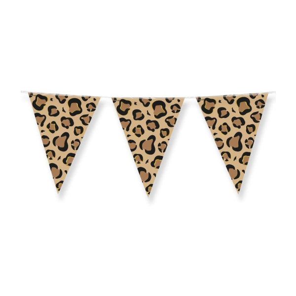 Leopard Print Triangle Foil Party Bunting - 10m