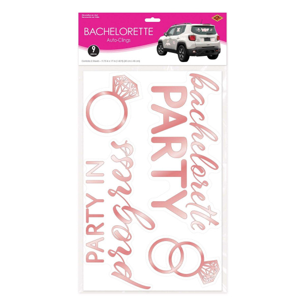 9 x Hen Party Bachelorette Peel & Place Decorations - 8cm - 31cm