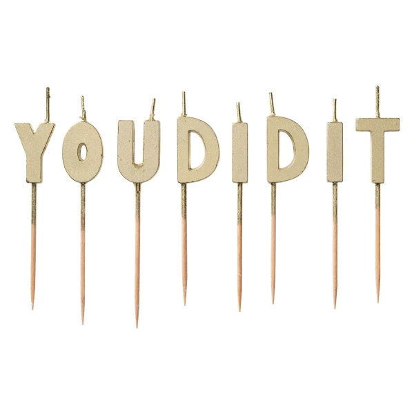 Congratulations "YOU DID IT" Celebration Cake Candles - 8cm