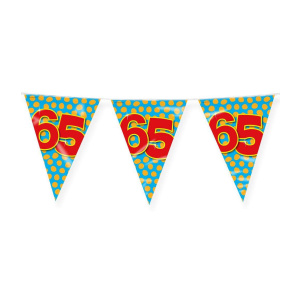 65th Birthday Colourful Party Bunting - 10m