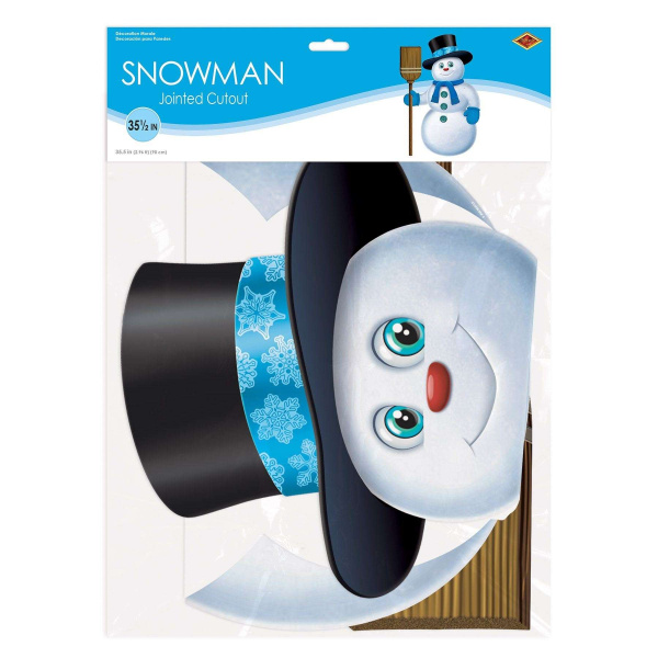 Jointed Christmas Snowman Cutout Decoration - 89cm