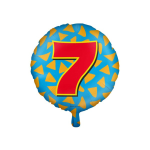 7th Birthday Colourful Patterns Foil Balloon - 46cm