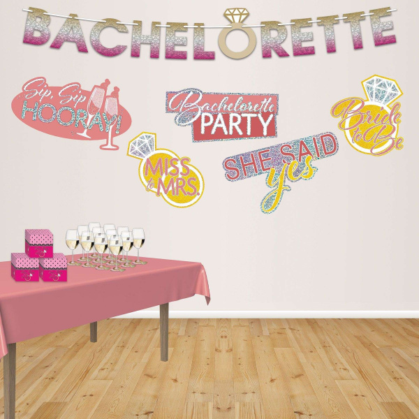 5 x Hen Party Bachelorette Cutout Decorations - 20cm - 34cm