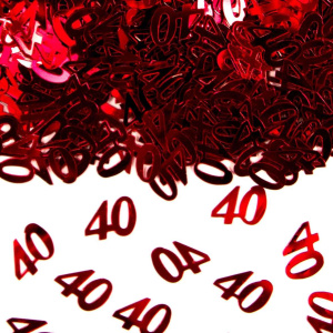 40th Anniversary Ruby Metallic Table Confetti - 40G