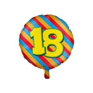 18th Birthday Colourful Patterns Foil Balloon - 46cm