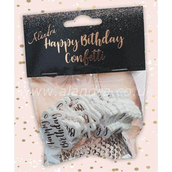 14g x Happy Birthday Shaped Deluxe Rose Gold Table Confetti