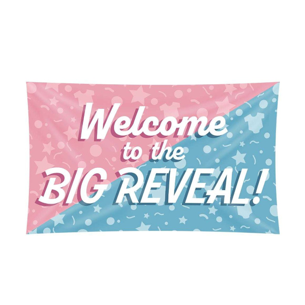 Gender Reveal "Welcome to the Big Reveal" Banner - 1.5m x 90cm
