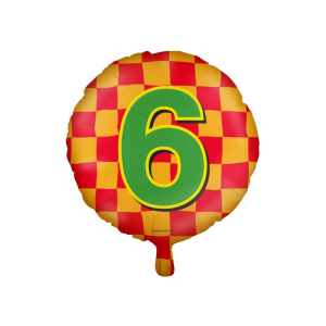 6th Birthday Colourful Patterns Foil Balloon - 46cm